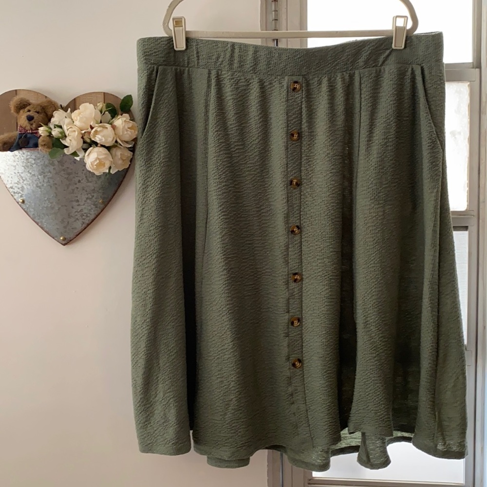 Torrid Olive Green Midi Skirt